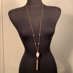 Gold and Marble Necklace With Tassel!!!!